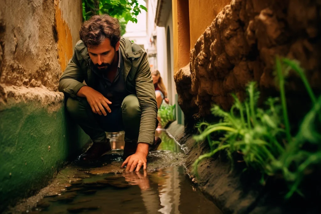 humedad en paredes y piso por pérdida de agua